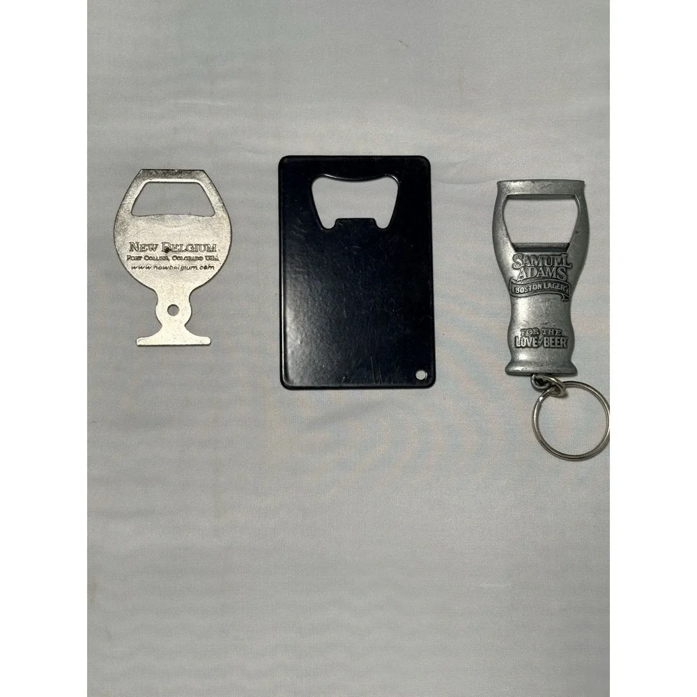Fat Tire Amber Ale Belgium Brewing Key Chain Beer Bottle Opener Sam Adams Lot